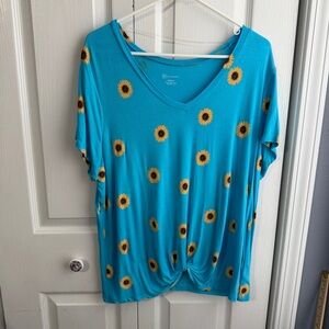 No Boundaries blue sunflower short sleeve size XXXL 21